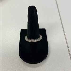 Pandora Sterling Silver S925 ALE Cubic Zirconia Eternity Band Sz 54/7Great Shape